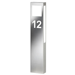 Belyst husnummer AQUA PAULO - HOUSE NR CUTTED 2-fold, f�rdiglavet 2G11 IP44, rustfrit st�l 