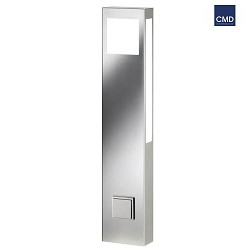 Outdoor floor luminaire, stainless steel, with power plug, IP44, 80cm, 2G11 (incl.)