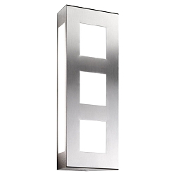 Udendørs wall luminaire AQUA TRILO 3-fold, firkantet E27 IP44, rustfrit stål