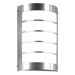 Udend�rs wall luminaire lang, halvrund, med sensor, med gitter IP44, rustfrit st�l 