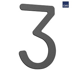 House number 3 anthracite, height 16cm