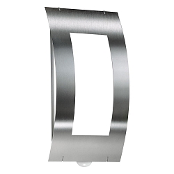 Udend�rs wall luminaire AQUA QUADRAT firkantet, med bev�gelsesdetektor, buet E27 IP44, rustfrit st�l b�rstet