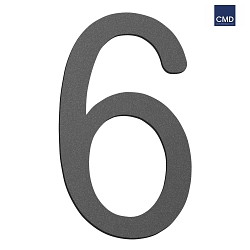 House number 6 anthracite, height 16cm