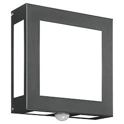 Udend�rs wall luminaire AQUA LEGENDO firkantet, med bev�gelsesdetektor E27 IP44, antracit