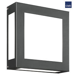 Outdoor LED wall luminaire AQUA LEGENDO, IP44, 12W 3000K 1200lm, stainless steel / opal glass, anthracite