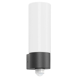 Udend�rs wall luminaire AQUA WALL cylindrisk, med bev�gelsesdetektor E27 IP44, antracit