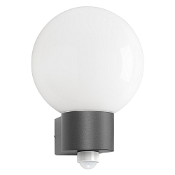 Udend�rs wall luminaire AQUA BALL rund, med bev�gelsesdetektor E27 IP44, rustfrit st�l