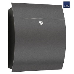 Curved post box from stainless steel, IP44, height 40cm, anthracite