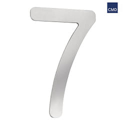 House number 7 from brushed stainless steel, height 16cm