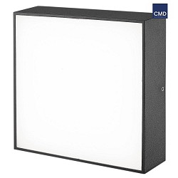 Outdoor LED wall or ceiling luminaire, IP65, square, anthracite