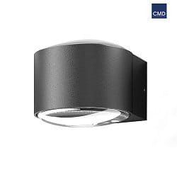 Outdoor LED wall luminaire with Linse, Up&Down, IP65, 12W 3000K 1280lm, anthracite