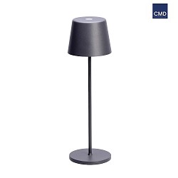 battery table lamp IP65, powder coated, anthracite matt dimmable