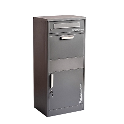 Brevkasse 112 X 50 X 37CM firkantet, lige, med pakkebakke, med l�s, antracit