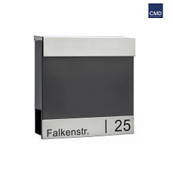 letterbox with newspaper holder 9048 laser engraving, anthracite, powder coated