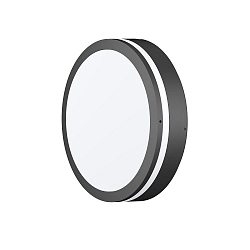 Udendørs wall luminaire rund, CCT Switch, med dekorativ ring IP65, antracit