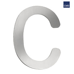 House number extension c from brushed stainless steel for numbers, height 16cm