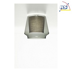 Ceiling luminaire ALEVE, E27, IP20, smoked glass, fabric anthracite