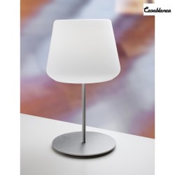 table lamp LEVIO E27 IP20, brushed aluminium, matt, opal white 
