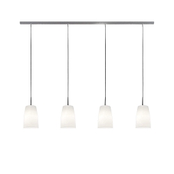 pendant luminaire MESA 4 flames E27 IP20, mat, opal white dimmable