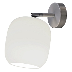 Væglampe MUREA svingbar, drejelig E27 IP20, aluminium, mat, opal hvid dæmpbar