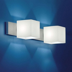 Væglampe CUBE, 2x G9, IP20, opal hvid matt