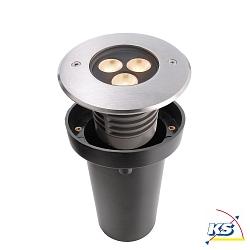 LED in-ground luminaire I WW outdoor spotlight, 24V DC, 5W, 45, 3000K, stainless stell, silver