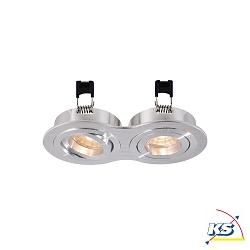 Kapego Ceiling recessed ring, Mira, voltage constant, 12V AC/DC, GU5.3 / MR16,  35W, silver brushed