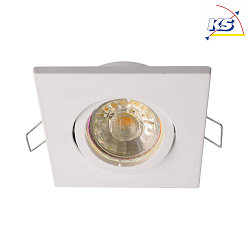 Ceiling recessed ring ALIOTH, SQUARE, IP65, 12V DC, GU5.3 / MR16, max. 50W, 30 swiveling, white