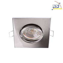 Ceiling recessed ring ALIOTH, SQUARE, IP65, 12V DC, GU5.3 / MR16, max. 50W, 30 swiveling, silver
