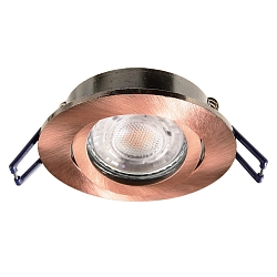 Indbygnings loftlampe SAMSOLA rund, svingbar GU10 / GU5.3, kobber d�mpbar