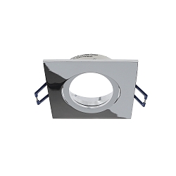 Indbygnings loftlampe SAMSOLA firkantet, svingbar GU10 / GU5.3, blank, s�lv d�mpbar