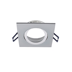 Indbygnings loftlampe SAMSOLA firkantet, svingbar GU10 / GU5.3, aluminum mat d�mpbar