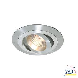 Recessed ceiling ring, voltage constant, 12V AC / DC, GU5.3 / MR16, 50W, aluminum matt silver, inner ring polished