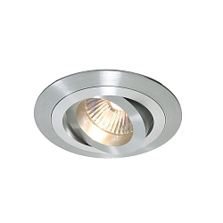 Loftmonteringsring, sp�nding konstant, 12V AC / DC, GU5.3 / MR16, 50W, aluminium s�lv mat, Indvendig ring poleret