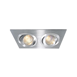Loftmonteringsring, sp�nding konstant, 12V AC / DC, GU5.3 / MR16, 50W, 2 gange, aluminium b�rstet