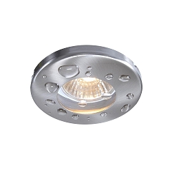 Loftmoteringsring IP54, sp�nding konstant, 12V AC / DC, GU5.3 / MR16, 35W, rustfrit st�l, b�rstet
