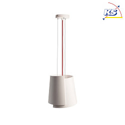 Plaster pendant luminaire TWISTER II, E27 max. 40W, white with red cable