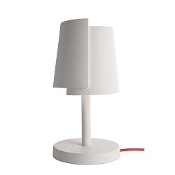 Gips Bordlampe TWISTER, G9 maks. 25W, hvid med r�d kabel