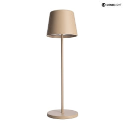 battery table lamp CANIS IP65, beige, mat dimmable