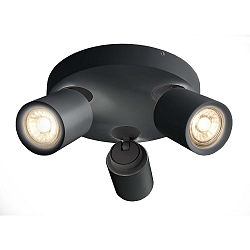 Loftlampe LIBRAE ROUND III 3-flammer, justerbar GU10 IP20, gr�, mat, kulsort d�mpbar