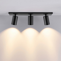 Loftlampe CAN TILT SQUARE 48CM 3-flammer, firkantet, kardanisk drejning GU10 IP20, sort