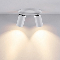 Loftlampe CAN TILT ROUND � 20CM 2-flammer, rund, kardanisk drejning GU10 IP20, hvid