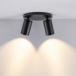 Loftlampe CAN TILT ROUND � 20CM 2-flammer, rund, kardanisk drejning GU10 IP20, sort