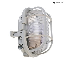 Vg- / Loftlampe SYRMA, oval, 220-240V AC/50-60Hz, E27, 1x maks. 42W, gr