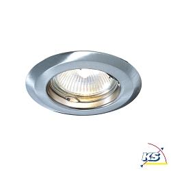 Recessed ceiling ring, fixed, voltage constant, 12V AC / DC, GU5.3 / MR16, 50W, brushed silver