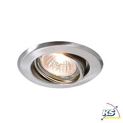 Recessed ceiling ring, swivelling, voltage constant, 12V AC / DC, GU5.3 / MR16, 50W, brushed silver