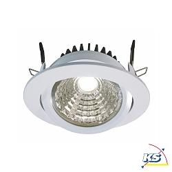 Recessed LED ceiling luminaire COB 95 round, current constant, 28-31V, 350 mA, 12W, 4000K, swivelling 45, white