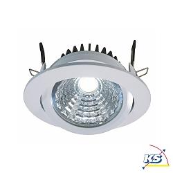 Recessed LED ceiling luminaire COB 95 round, current constant, 28-31V, 350 mA, 12W, 6000K, swivelling 45, white
