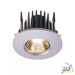 Recessed LED ceiling luminaire COB 68 IP65 round, current constant, 350 mA, 8W, 2700K, silver
