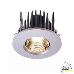 Recessed LED ceiling luminaire COB 68 IP65 round, current constant, 350 mA, 8W, 4200K, silver